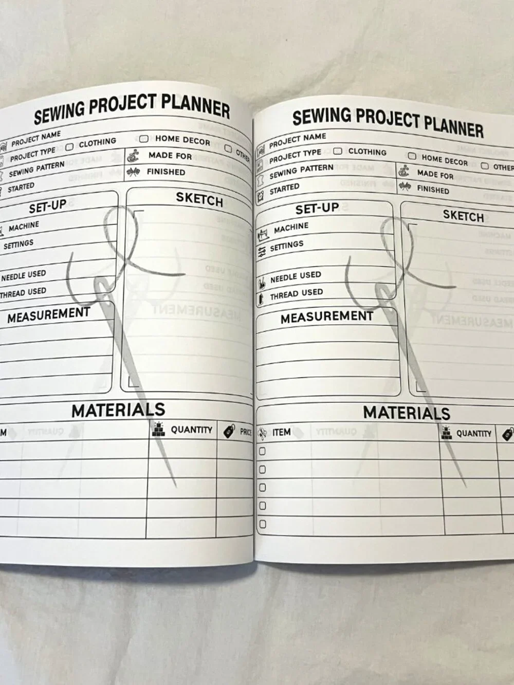 Sewing Project Planner Booklet Pink Craft Organizer Journal Notebook NEW